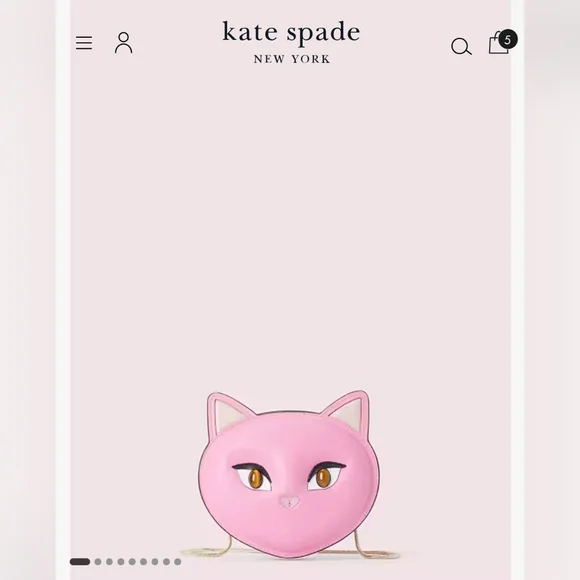 Kate Spade "Cats" Feline Face Crossbody Bag - Pink/Like new w/dust bag - Picture 6 of 16